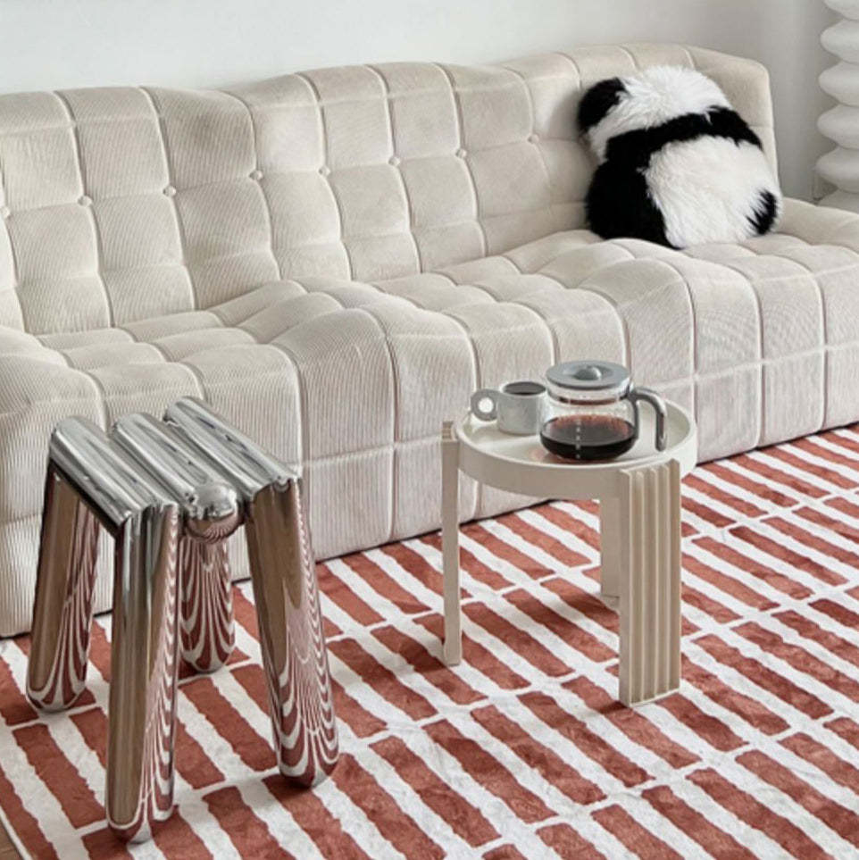 Art Deco Trapezoid Stainless Steel Stool