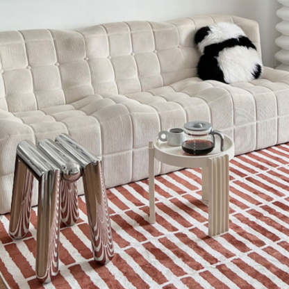 Art Deco Trapezoid Stainless Steel Stool