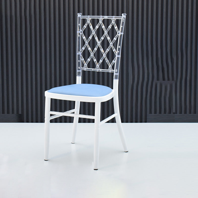 European Acrylic Steel Dining Chair — Blue