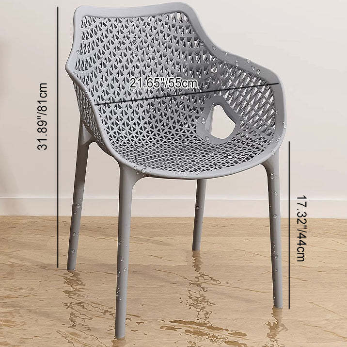 Boho Hollow Waterproof Dining Chair — Blue