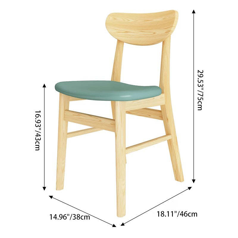 Modern Leather Wood Dining Chair