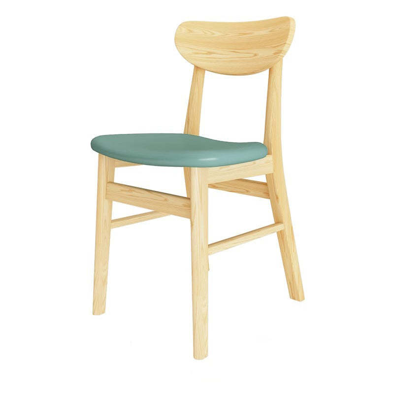 Modern Leather Wood Dining Chair