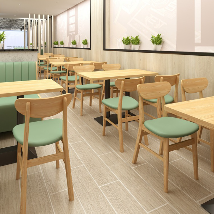 Wood leather wood glass dining chairs & benches - minimalist