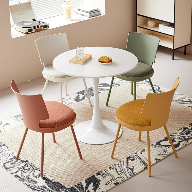 Nordic Macaron Fabric Dining Chair — Red