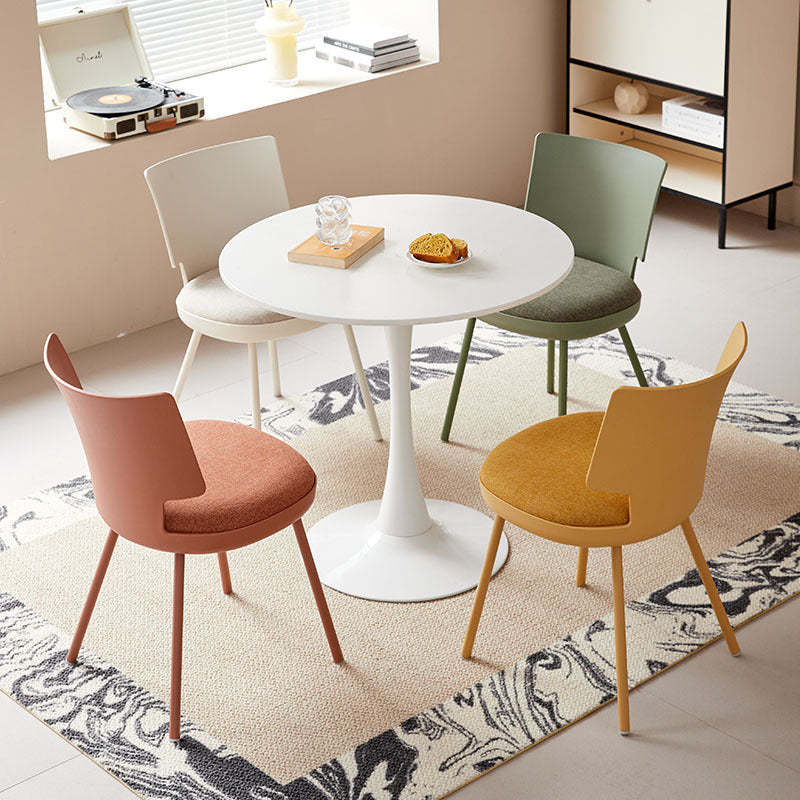 Nordic Macaron Fabric Dining Chair — Red