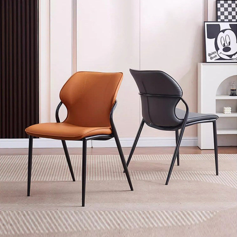 Nordic Leather Steel Dining Chair — White