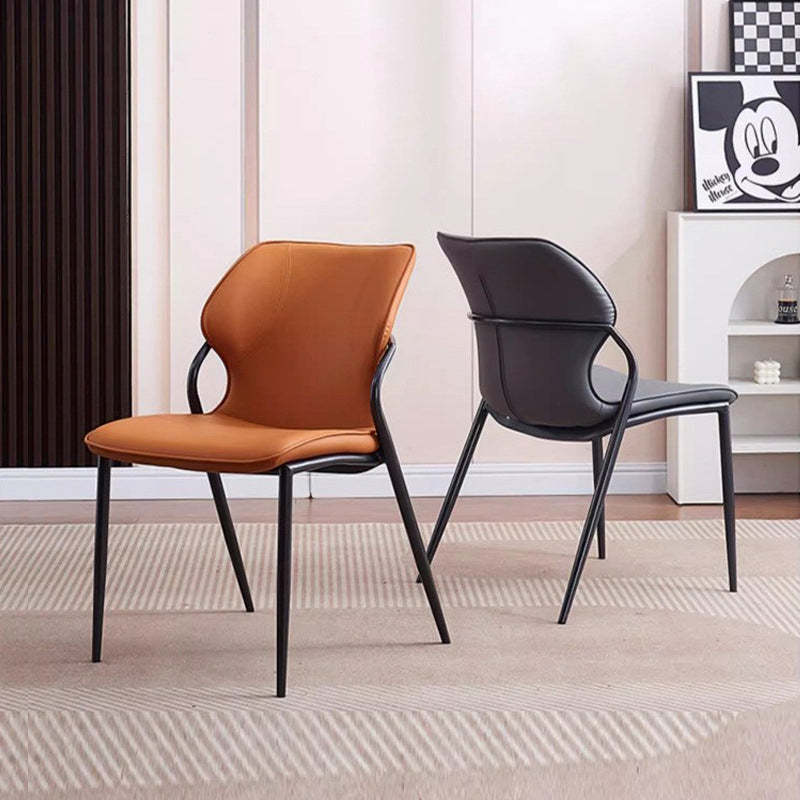 Nordic Leather Steel Dining Chair — White