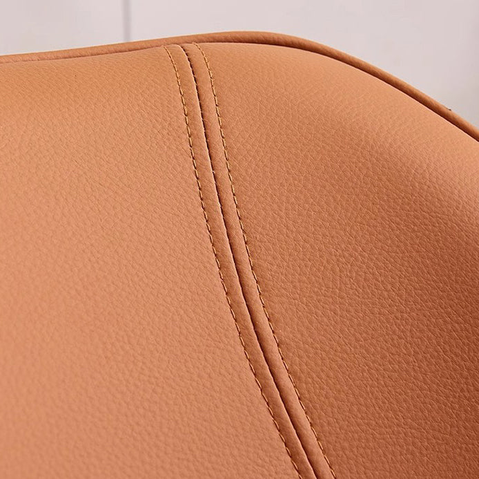 Nordic Leather Steel Dining Chair — Khaki