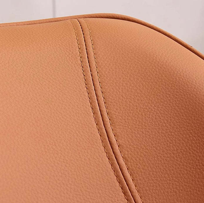 Nordic Leather Steel Dining Chair — Khaki