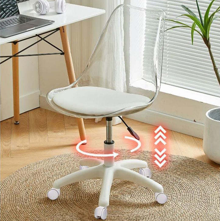 Nordic Transparent Acrylic Armless Desk Chair