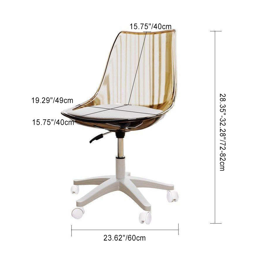 Nordic Transparent Acrylic Armless Desk Chair