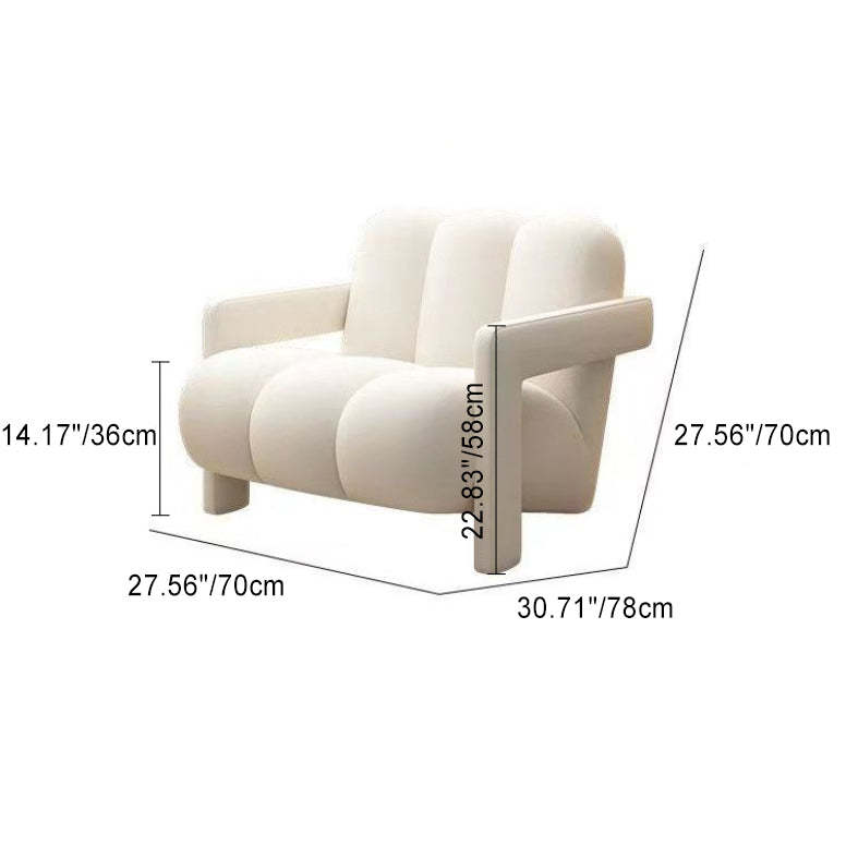 Nordic Flannelette Wood Sofa — Coffee