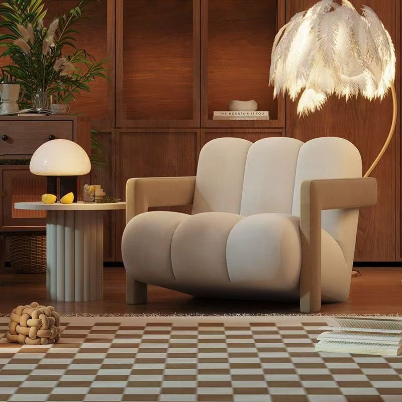 Nordic Flannelette Wood Sofa