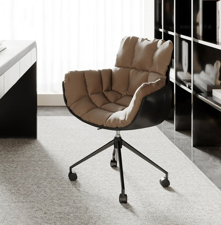 Scandinavian Steel Leather Fabric Desk Chair