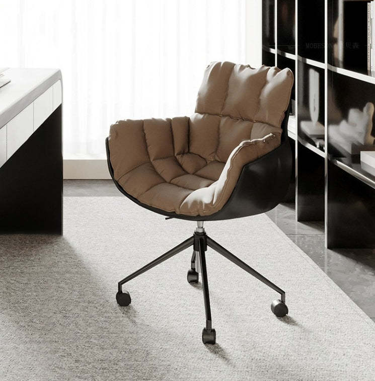 Scandinavian Steel Leather Fabric Desk Chair