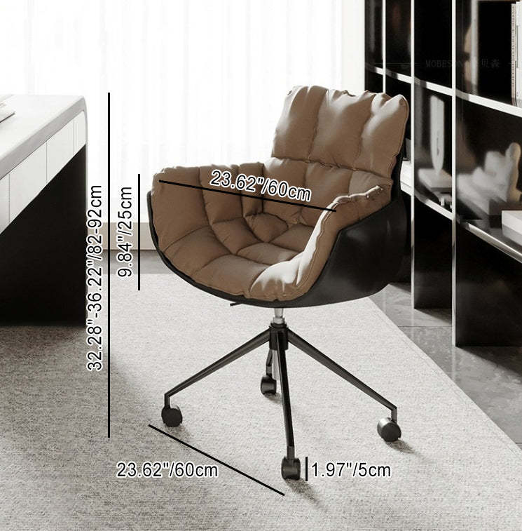 Scandinavian Steel Leather Fabric Desk Chair