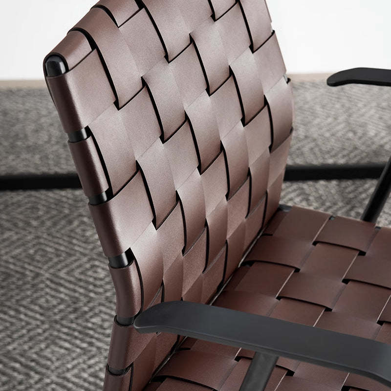 Minimalist Saddle Leather Steel Desk Chair