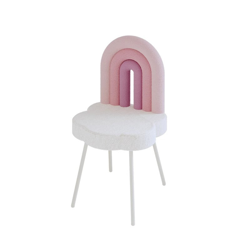 Contemporary Rainbow Lambswool Iron Vanity Stool