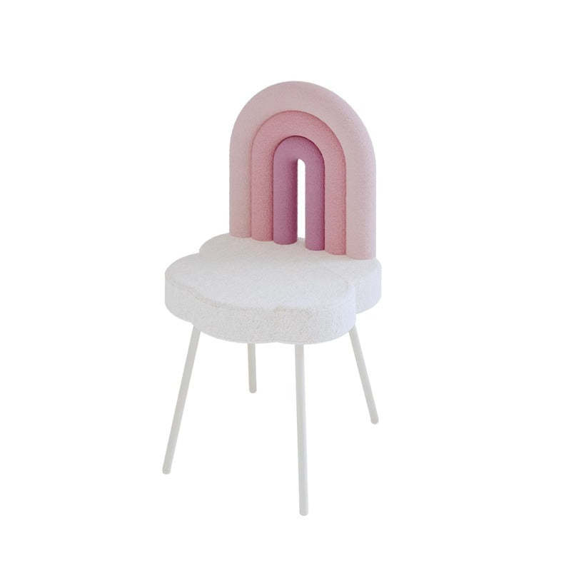 Contemporary Rainbow Lambswool Iron Vanity Stool