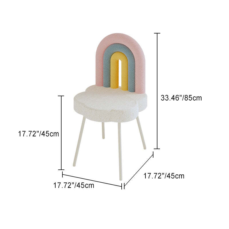 Contemporary Rainbow Lambswool Iron Vanity Stool