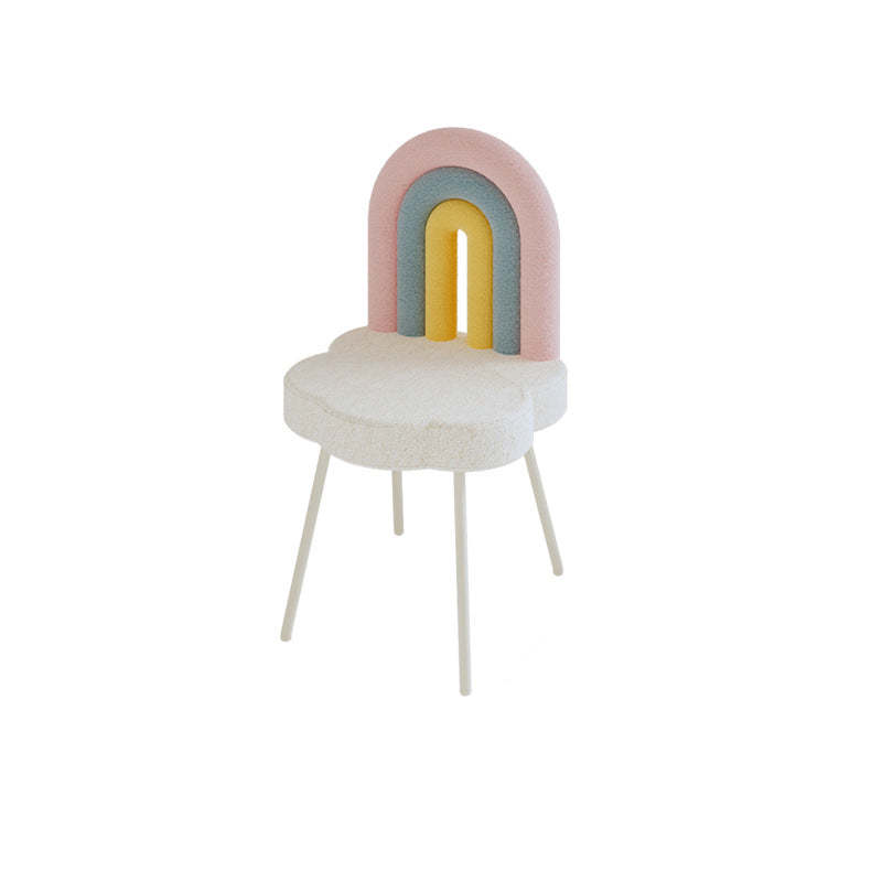 Contemporary Rainbow Lambswool Iron Vanity Stool