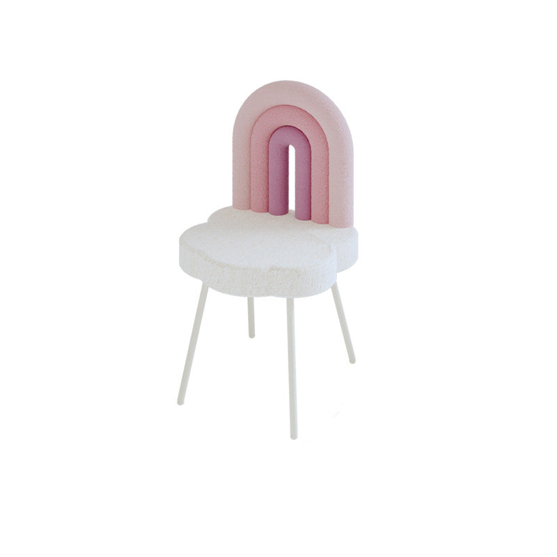 Contemporary Rainbow Lambswool Iron Vanity Stool