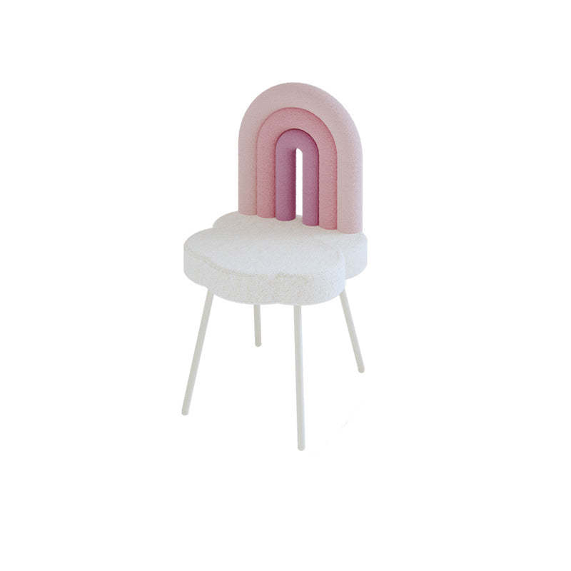 Contemporary Rainbow Lambswool Iron Vanity Stool