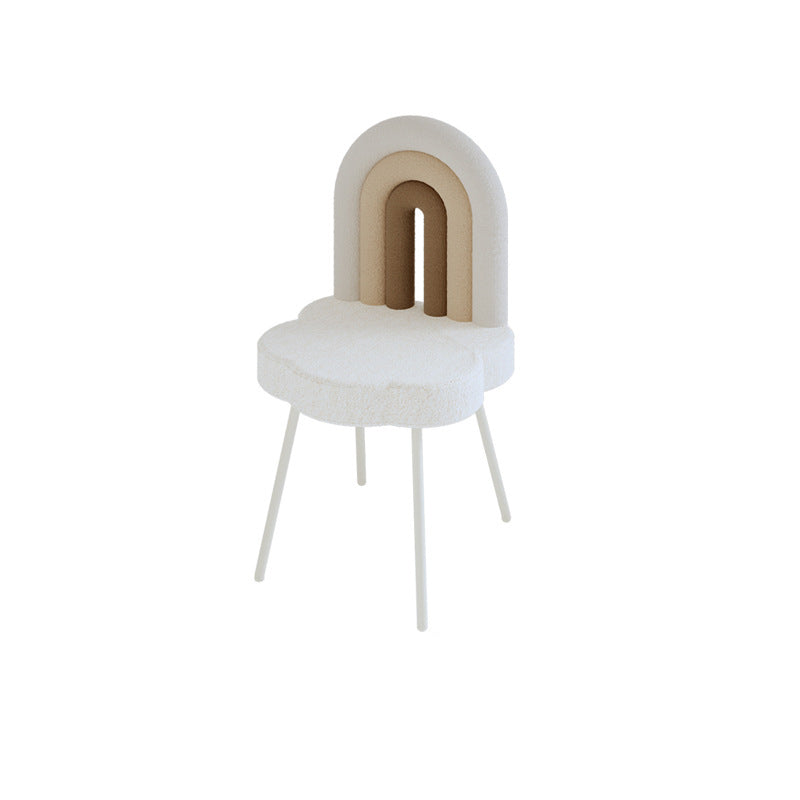 Contemporary Rainbow Lambswool Iron Vanity Stool