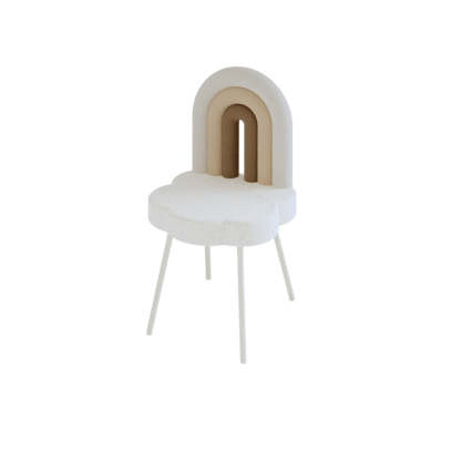 Contemporary Rainbow Lambswool Iron Vanity Stool