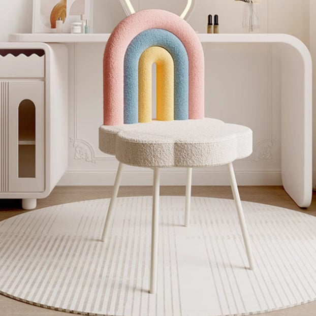 Contemporary Rainbow Lambswool Iron Vanity Stool