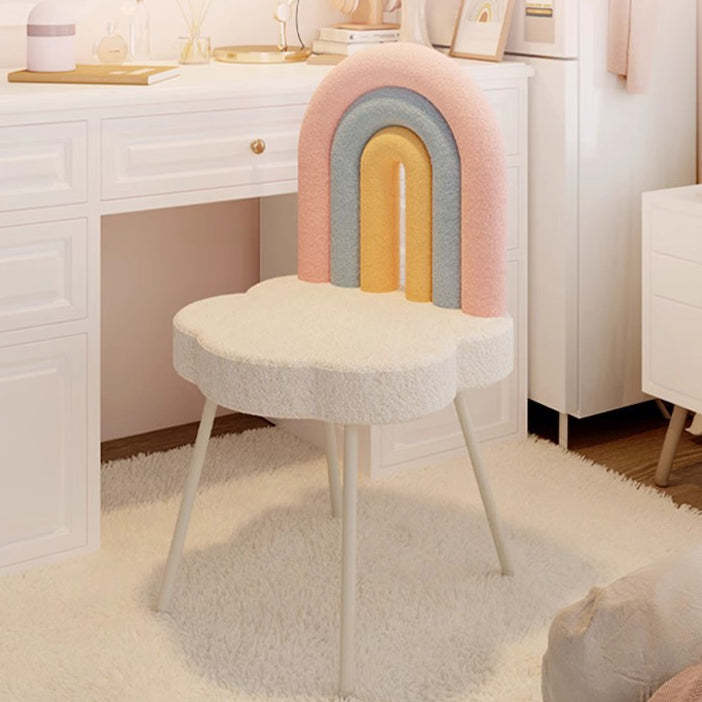 Contemporary Rainbow Lambswool Iron Vanity Stool