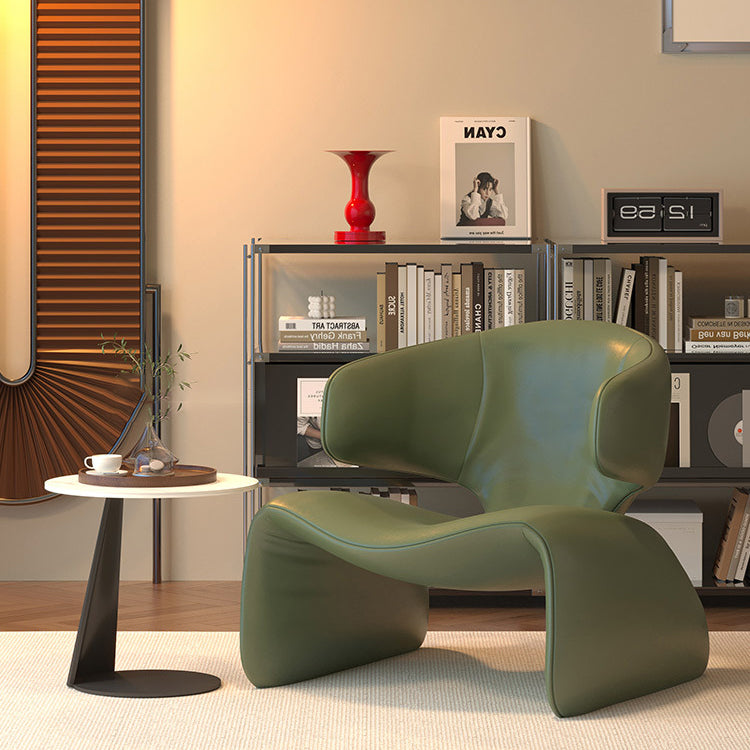 Nordic Leather Wood Sofa — Green