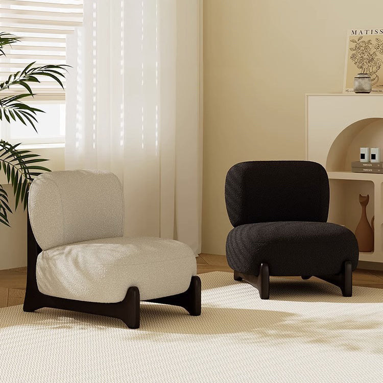 Nordic Lambswool Velvet Wood Armless Sofa
