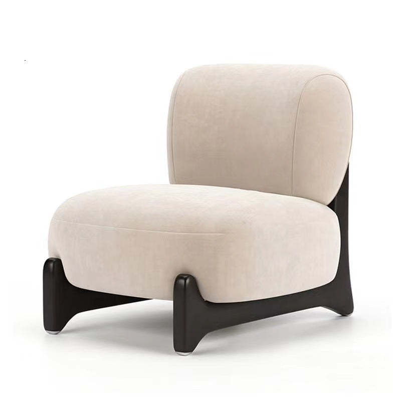 Nordic Lambswool Velvet Wood Armless Sofa