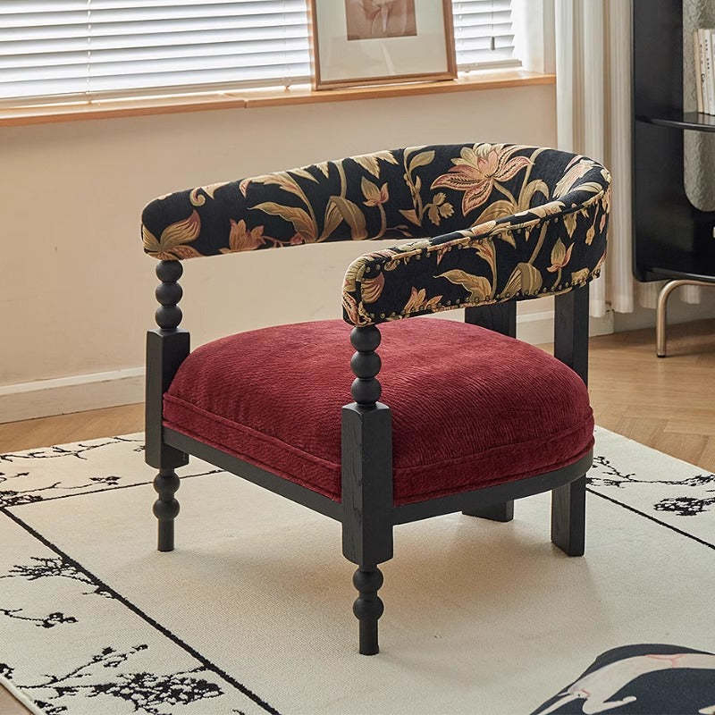 Retro Corduroy Wood Sofa