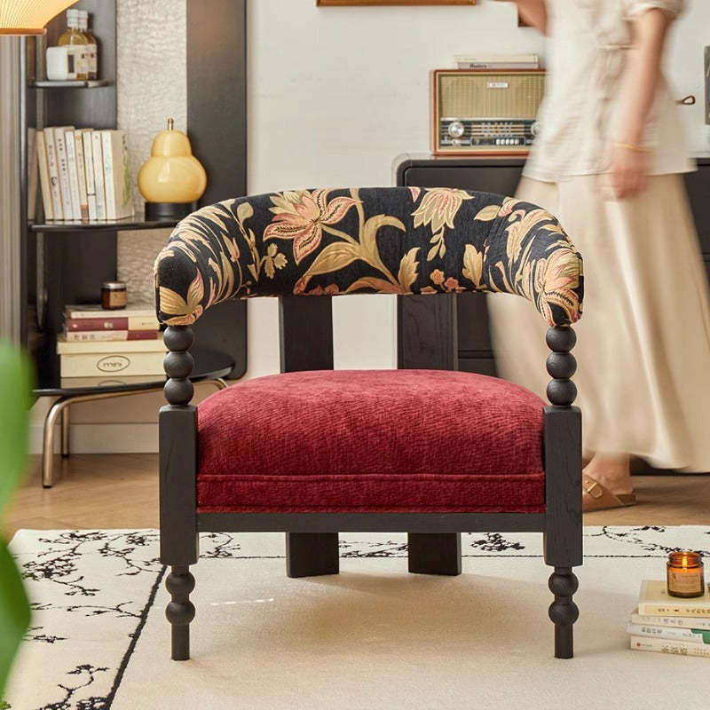 Retro Corduroy Wood Sofa