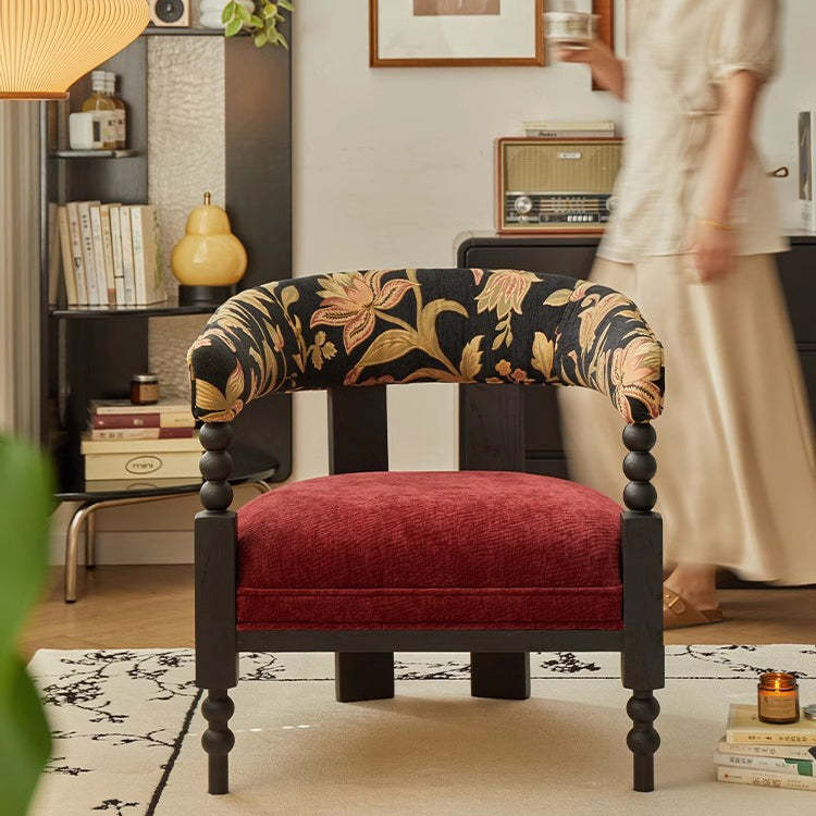 Retro Corduroy Wood Sofa