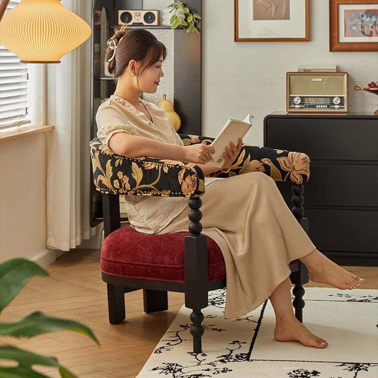 Retro Corduroy Wood Sofa