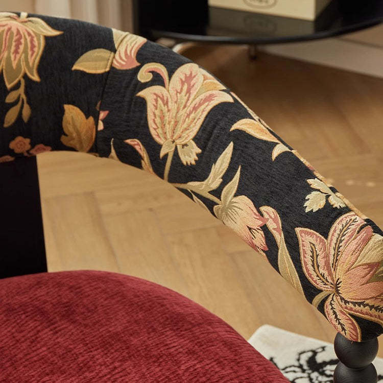Retro Corduroy Wood Sofa