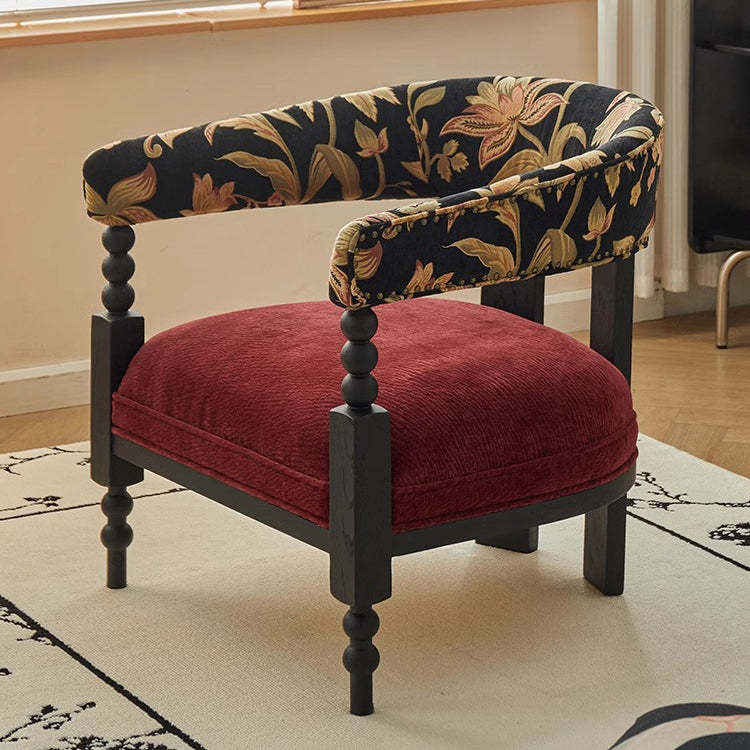 Retro Corduroy Wood Sofa