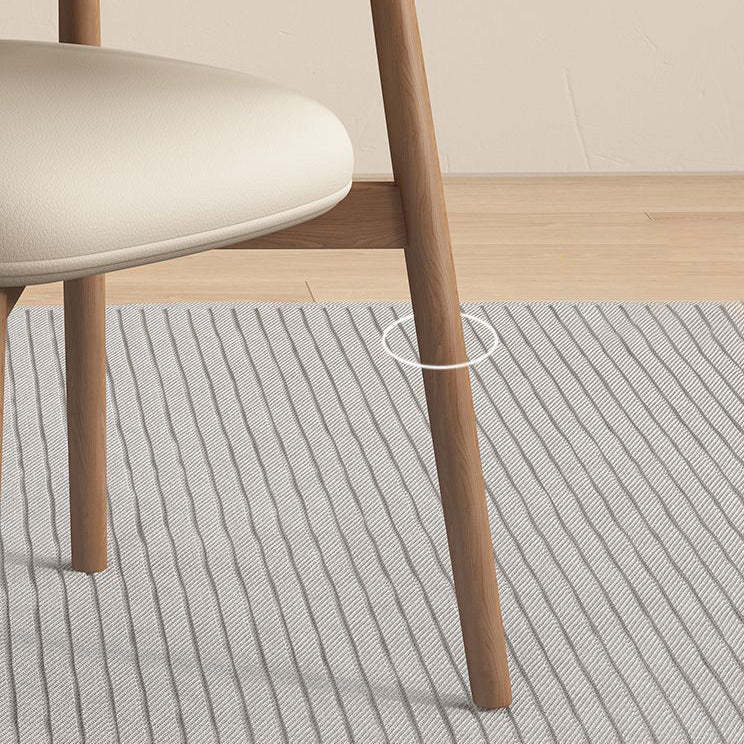 Scandinavian Leather Wood Armless Dining Chair