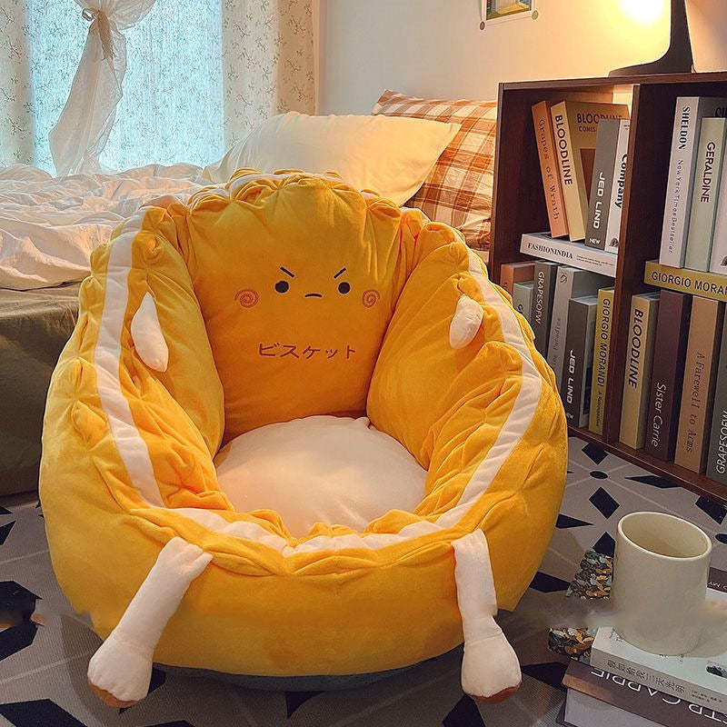 Contemporary Flannelette Cushion Backrest Sofa — A
