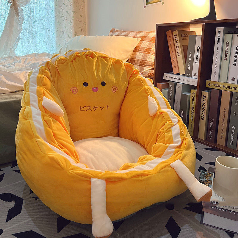 Contemporary Flannelette Cushion Backrest Sofa — B