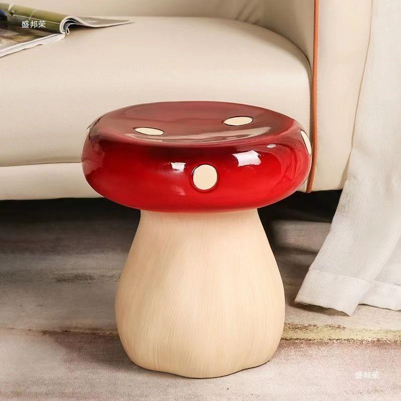 Contemporary Mushroom Footstool — Red