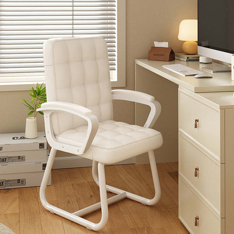 Modern PU Solid Wood Desk Chair — Without Headrest / Black Frame + Black Cushion