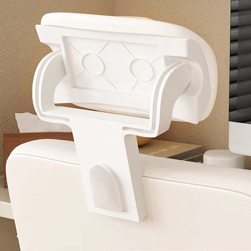 Modern PU Solid Wood Desk Chair — With Headrest / Black Frame + Gray Cushion