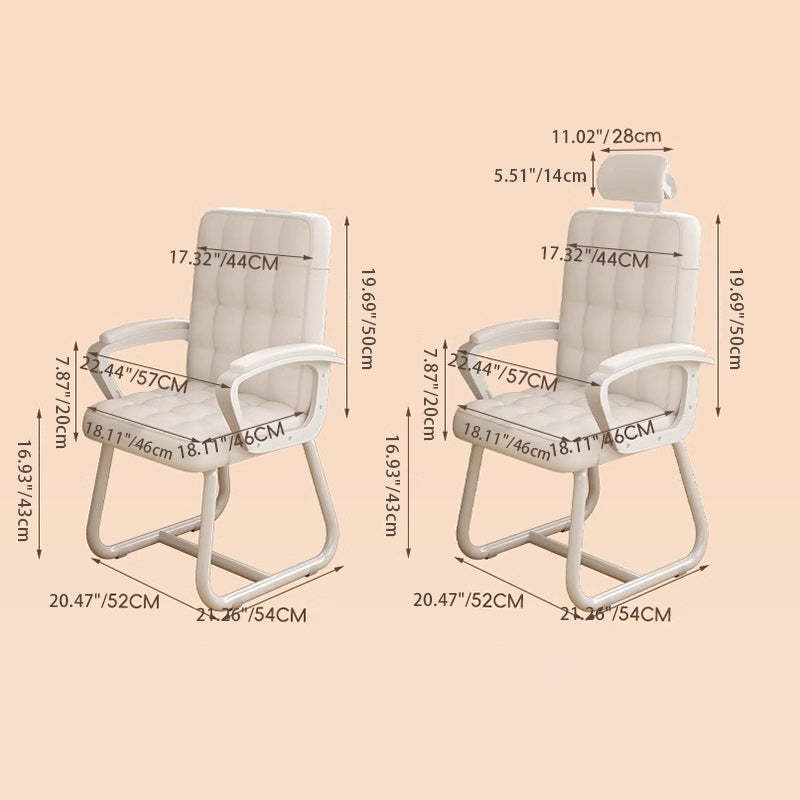 Modern PU Solid Wood Desk Chair — Without Headrest / Black Frame + Gray Cushion