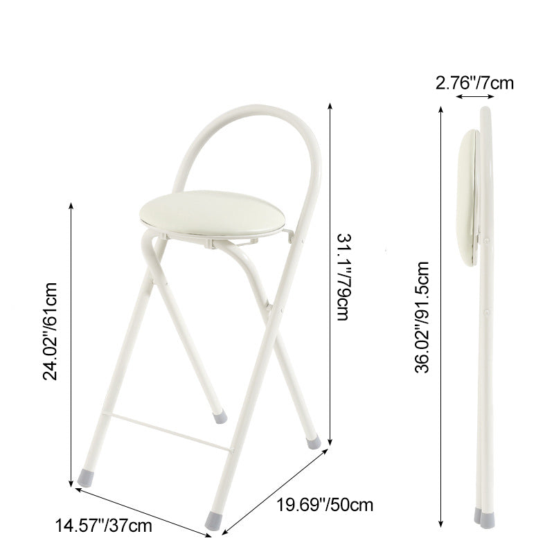 Modern PU Iron Foldable Bar Stool — Coffee