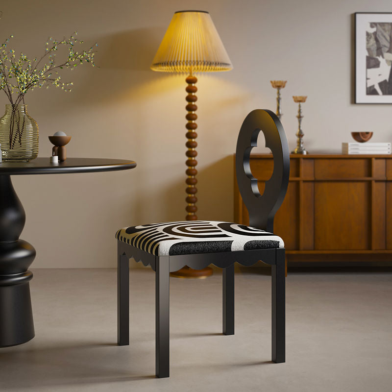 French Clover Flannelette Steel Dining Chair