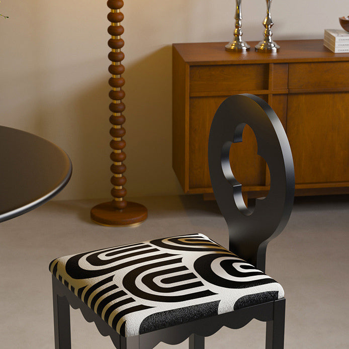 French Clover Flannelette Steel Dining Chair